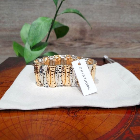41 Hawthorn Hammered Stretch Bracelet - Picture 1 of 3